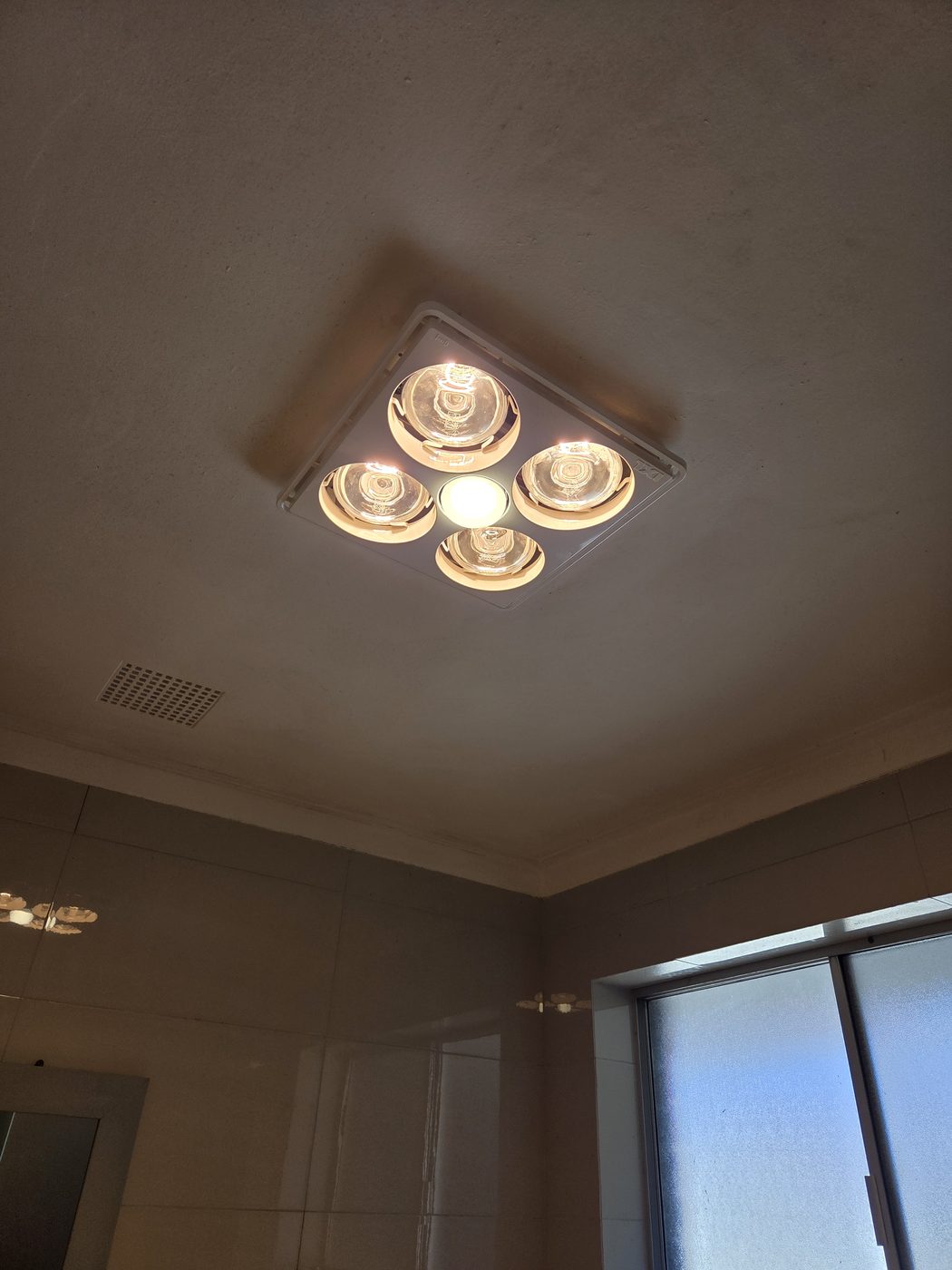 3-in-1 bathroom heat lamp and exhaust fan installation