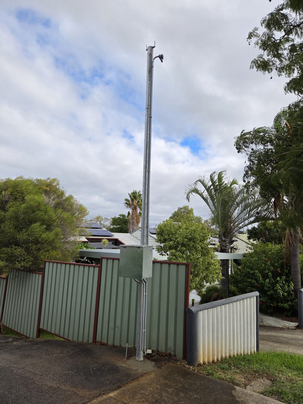 Completed meter box and pole installation